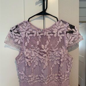 Lavender Embroidered Midi Dress